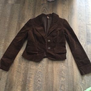 Brown corduroy two button jacket